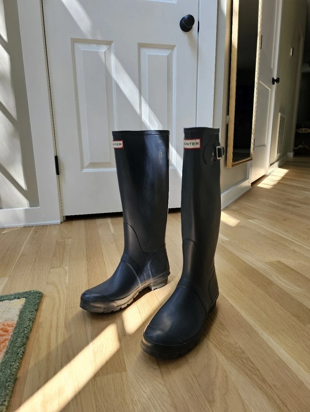 Hunter Navy Blue Tall Original Midnight Rain Boots Womens size 9